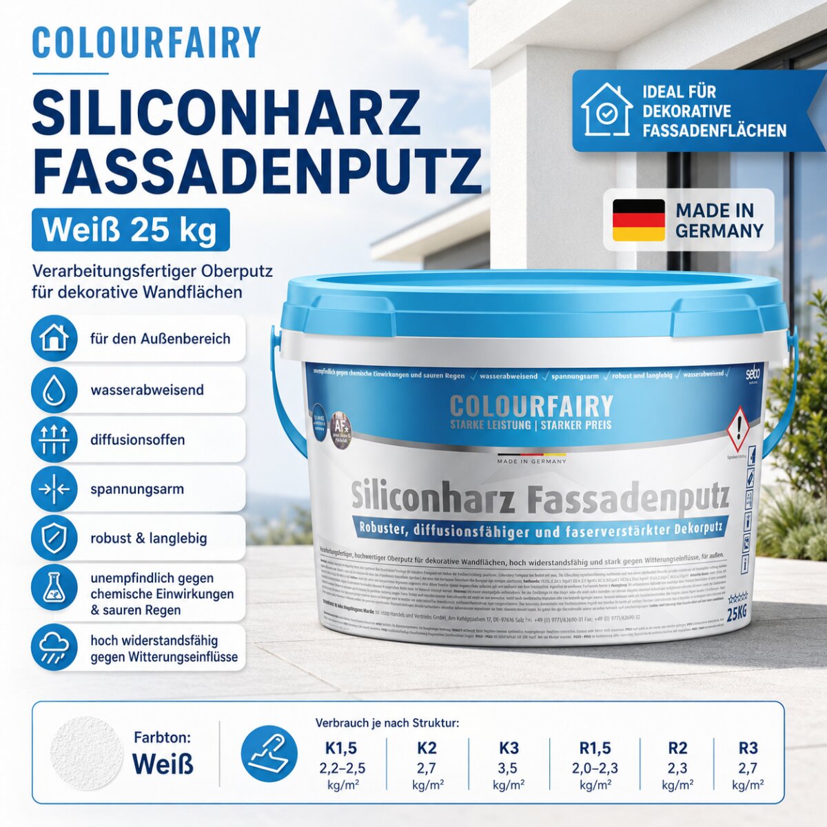 Siliconharz Fassadenputz – Produktabbildung