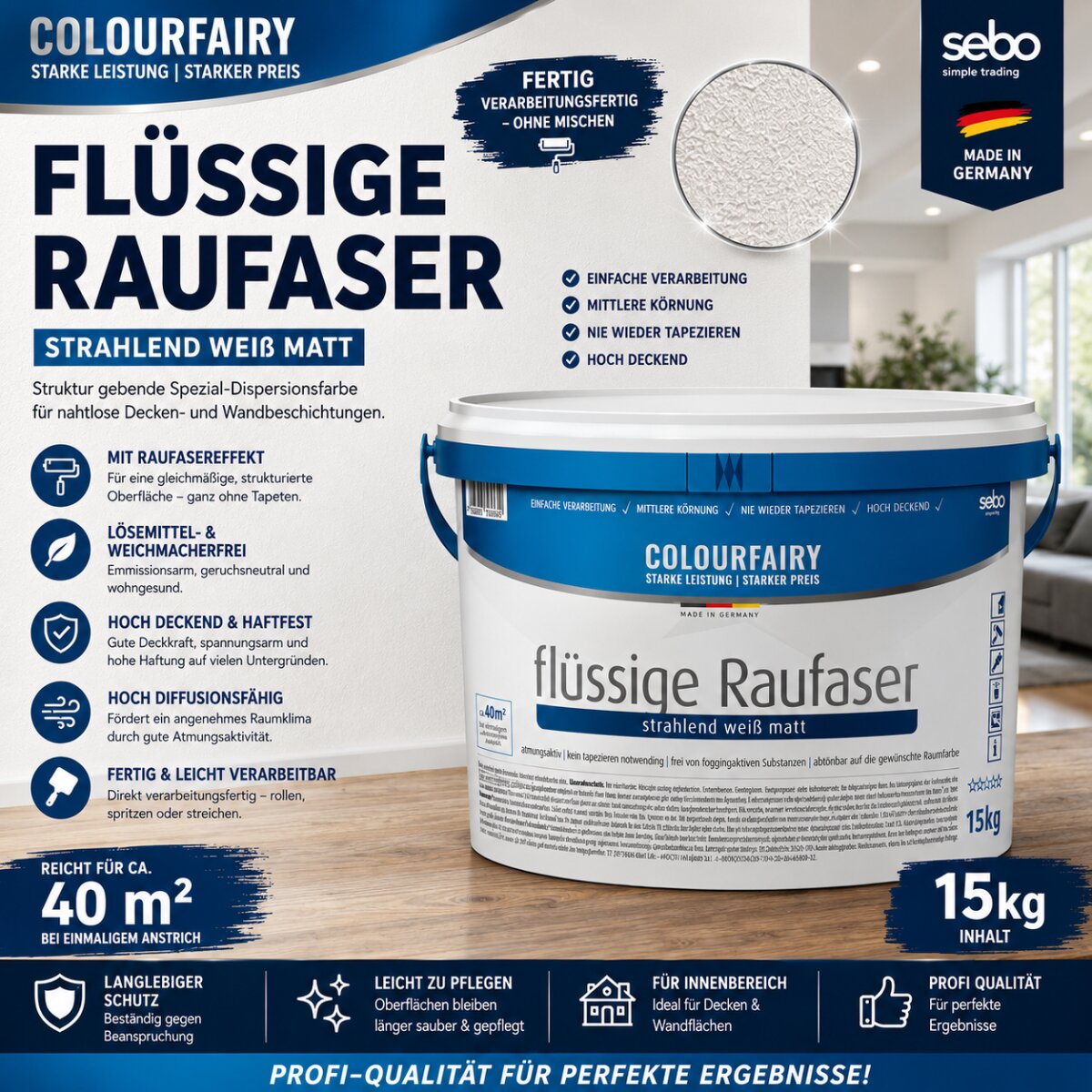 Flüssige Raufaser matt – Produktabbildung